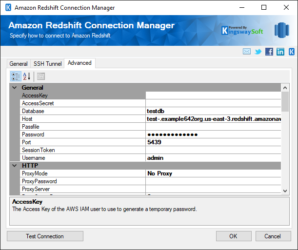 Amazon RedShift Connection Manager